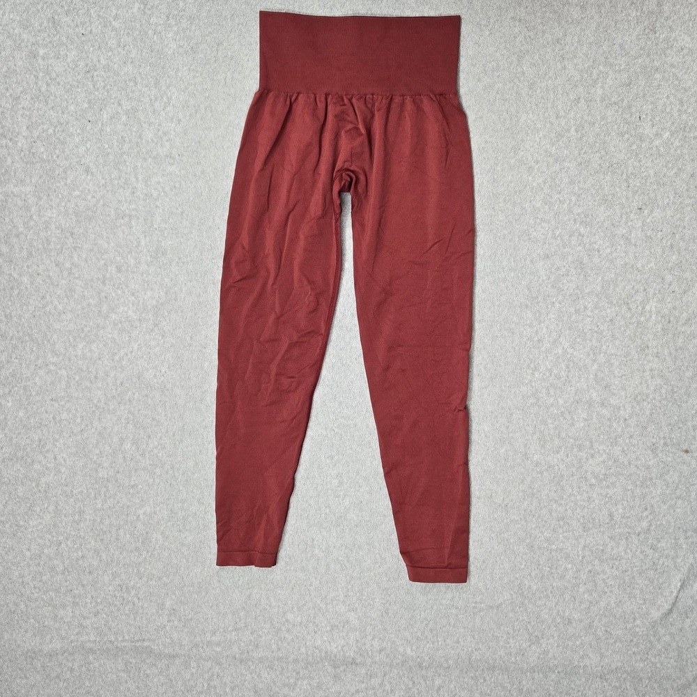 NVGTN Women Activewear Pants S Red Nylon High Waisted Legging Yoga Logo Slim